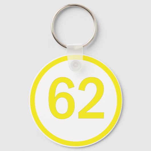 数値， 62，円内 キーホルダー (正面)