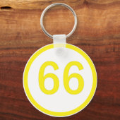 数値， 66，円 キーホルダー (正面)