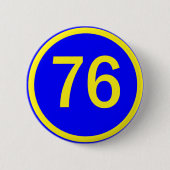 数値， 76，円 缶バッジ (正面)