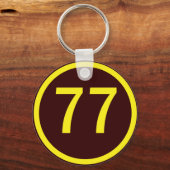 数値， 77，円 キーホルダー (正面)