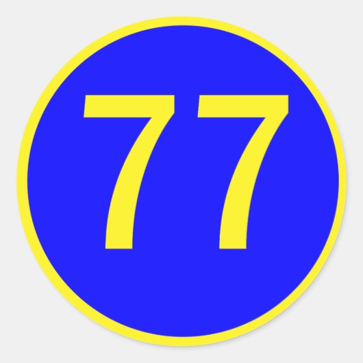 数値, 77,円 ラウンドシール (正面)