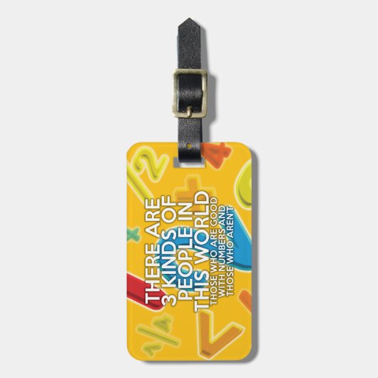 数字が苦手な人、数学が得意な人、それと橋を架ける人。 ラゲッジタグ (正面縦)