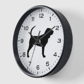 数字と分でブラッドハウンドのシルエット 壁時計 (傾斜)