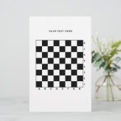 数字と文字を含む印刷可能なチェス盤 便箋 (スタンド正面)