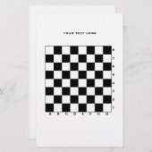 数字と文字を含む印刷可能なチェス盤 便箋 (正面/裏面)