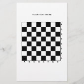 数字と文字を含む印刷可能なチェス盤 便箋 (正面)
