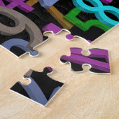 数字のカラフルパターン ジグソーパズル (側面)
