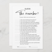 数字のブライダルシャワー 招待状 (正面/裏面)