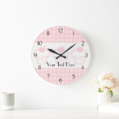 数字の入ったギンガムとカップケーキ時計 ラージ壁時計 (ホーム)