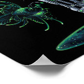 数字の緑のサイバーゴースアンドロイド妖精ポスター ポスター (角)