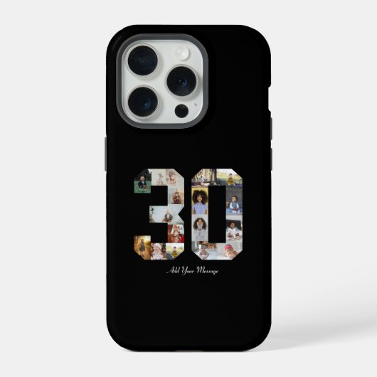 数字の30 フォトコラージュ iPhoneケース (裏面)