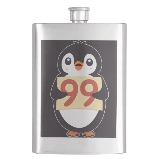 数字の99を持つキャラクター ペンギン フラスク (正面)