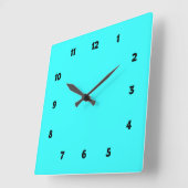 数字を含む電気ブルー スクエア壁時計 (傾斜)