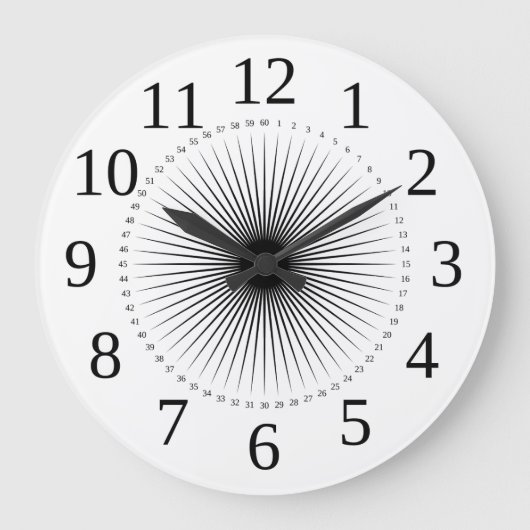 数字を指さすような時計のダイヤル太陽 ラージ壁時計 (正面)