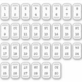 数字インデックス仕切り 数値サイドタブ 折りたたみ式 シール (正面)