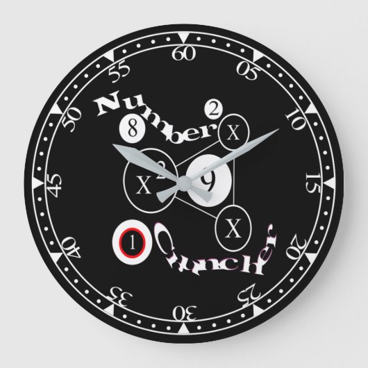 数字クランチャ ラージ壁時計 (正面)