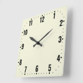 数字シンプル付き顔ベージュ – フレームレス スクエア壁時計 (傾斜)