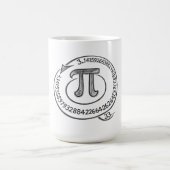数字付きチョーク風πシンボル - 数学πの日 コーヒーマグカップ (中央)