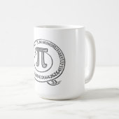 数字付きチョーク風πシンボル - 数学πの日 コーヒーマグカップ (正面右)