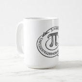 数字付きチョーク風πシンボル - 数学πの日 コーヒーマグカップ (正面左)