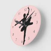 数字付きバレエ ラウンド壁時計 (傾斜)