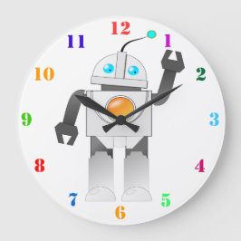 数字付きロボットカラフル玩具 ラージ壁時計