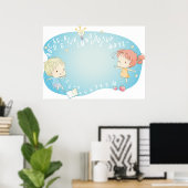 数字付き子供向けアルファベット学習イラスト ポスター (ホームオフィス)