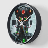 数字入りロボット5の黒い壁掛け時計 壁時計 (傾斜)