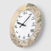 数字日本の漢数字クレーンバード ラージ壁時計 (傾斜)