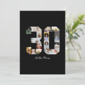 数字30のフォトコラージュ カード (スタンド正面)