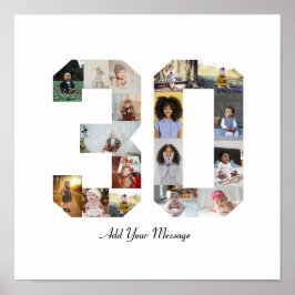 数字30のフォトコラージュ ポスター