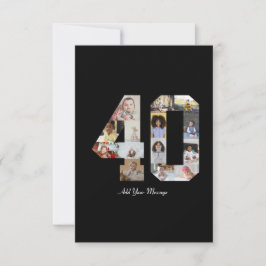 数字40のフォトコラージュ カード