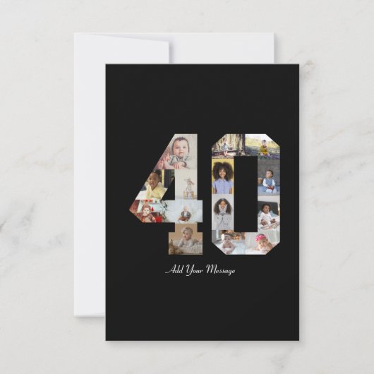 数字40のフォトコラージュ カード (正面)