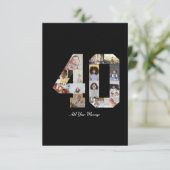 数字40のフォトコラージュ カード (スタンド正面)