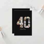 数字40のフォトコラージュ カード (正面/裏面インサイチュ)