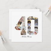 数字40のフォトコラージュ カード (正面/裏面インサイチュ)