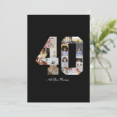 数字40のフォトコラージュ サンキューカード (スタンド正面)