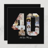 数字40のフォトコラージュ シーズンカード (正面/裏面)