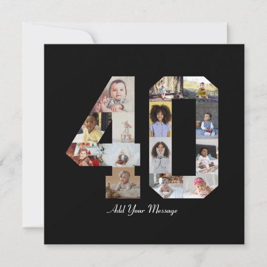 数字40のフォトコラージュ シーズンカード (正面)