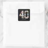 数字40のフォトコラージュ スクエアシール (バッグ)