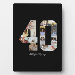 数字40のフォトコラージュ フォトプラーク