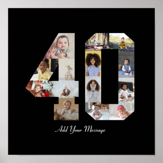 数字40のフォトコラージュ ポスター (正面)