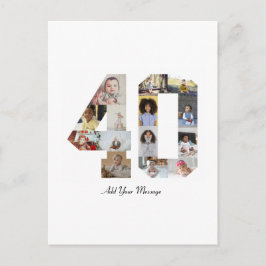 数字40のフォトコラージュ ポストカード