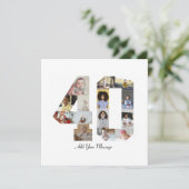 数字40のフォトコラージュ 案内状 (スタンド正面)