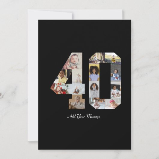 数字40のフォトコラージュ 案内状 (正面)