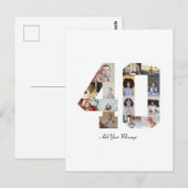 数字40の写真コラージュ ポストカード (正面/裏面)