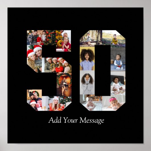数字50のフォトコラージュ ポスター (正面)