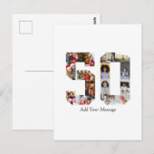 数字50のフォトコラージュ ポストカード (正面/裏面)