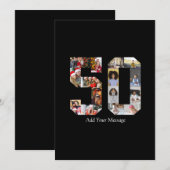 数字50の写真コラージュ サンキューカード (正面/裏面)