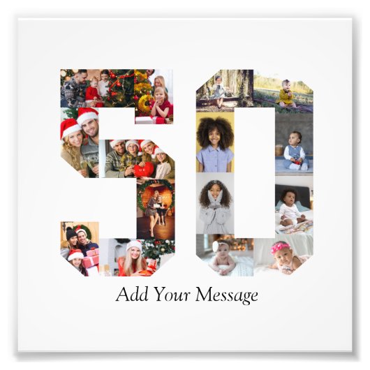 数字50の写真コラージュ フォトプリント (正面)